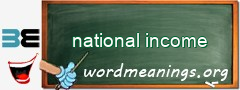 WordMeaning blackboard for national income